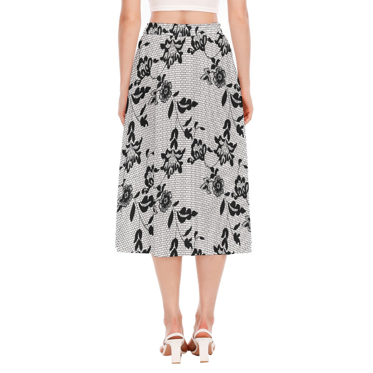 All-Over Print Women's Long Section Chiffon Skirt