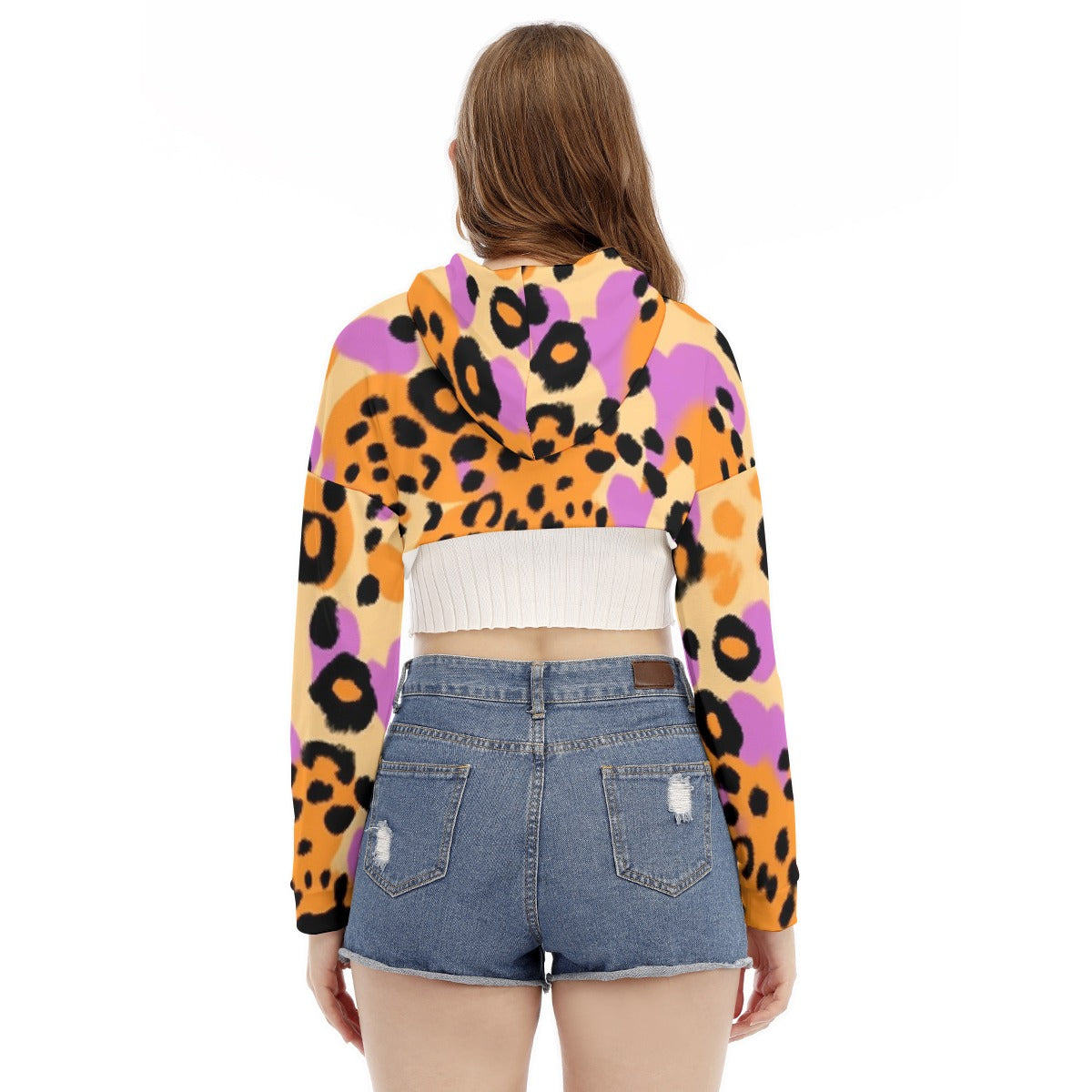 All-Over Print Women's Smock Short Hoodie With Long Sleeve