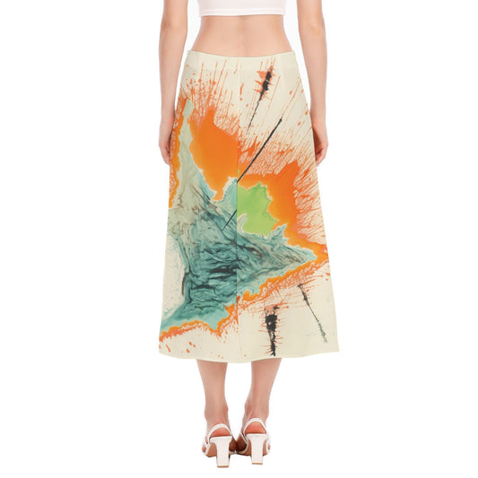 All-Over Print Women's High Slit Long Skirt