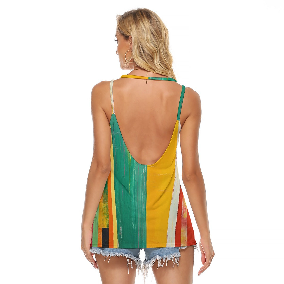 All-Over Print Women's Halter Top With Backless