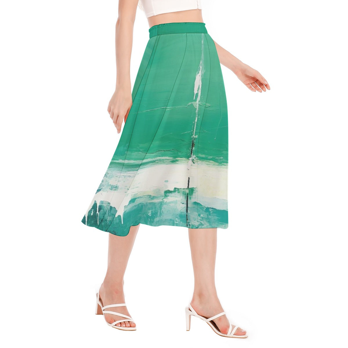 All-Over Print Women's Long Section Chiffon Skirt