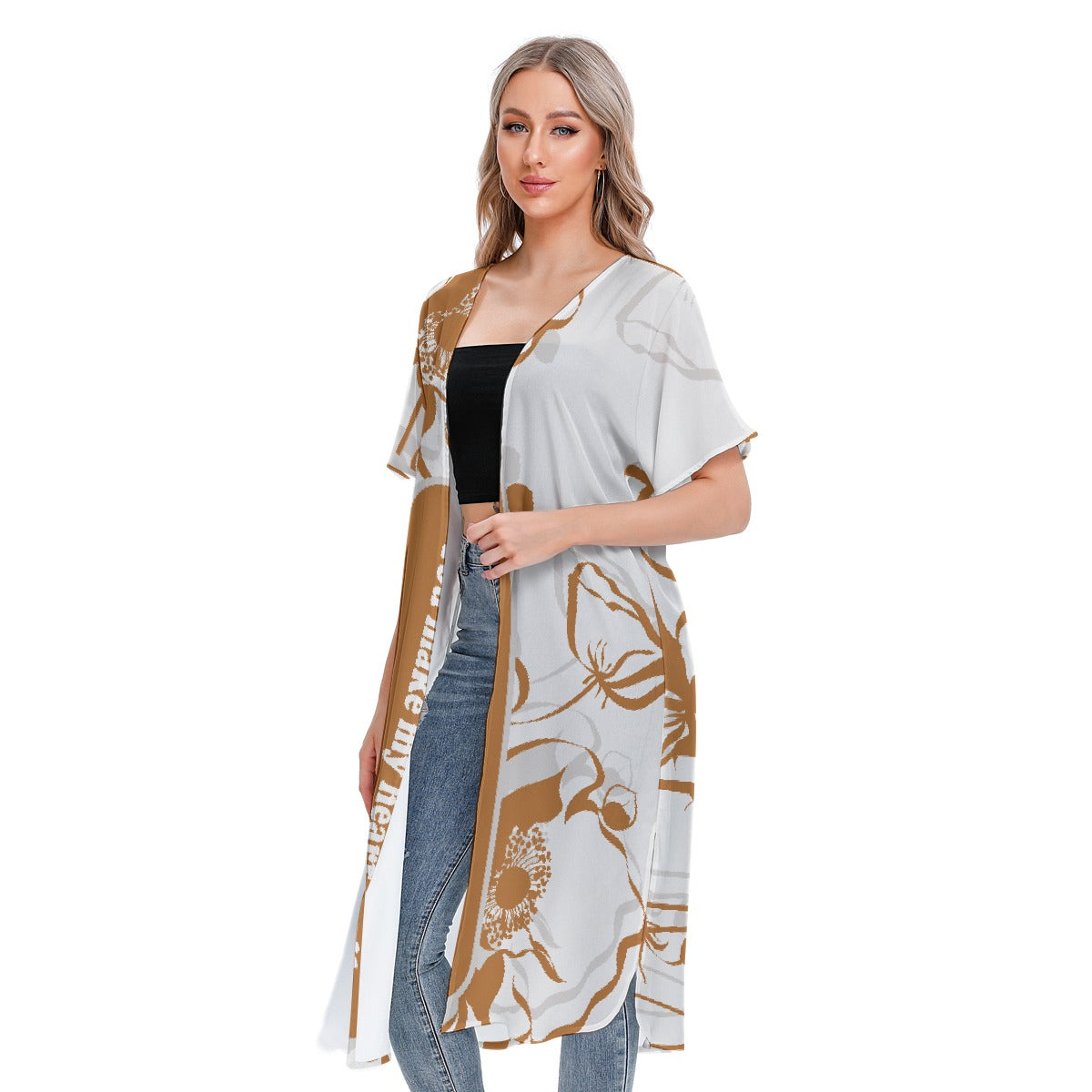 All-Over Print Women's Short Sleeve Cardigan