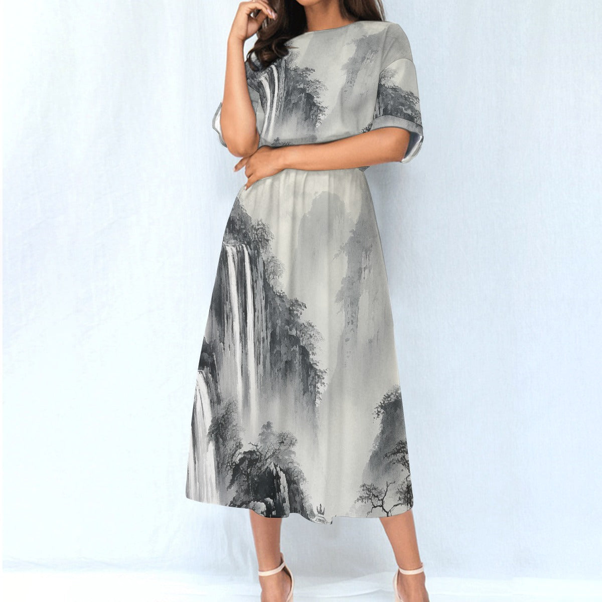 All-Over Print Women's Elastic Waist Dress