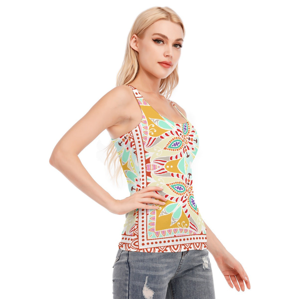 All-Over Print Women's Racer Vest | 190GSM Cotton