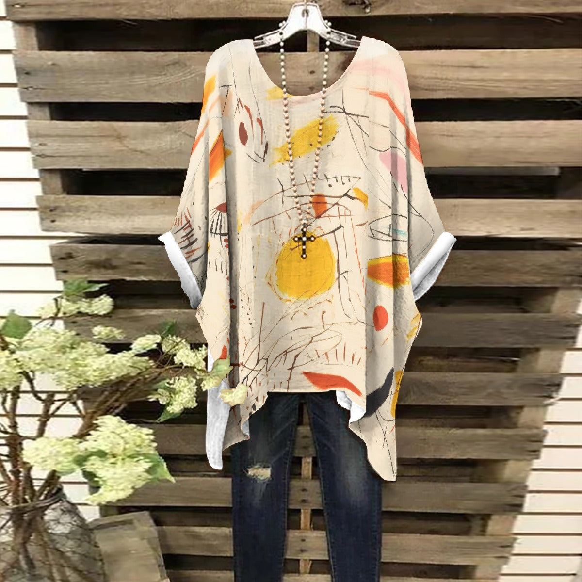 All-Over Print Women's Bat Sleeve Shirt