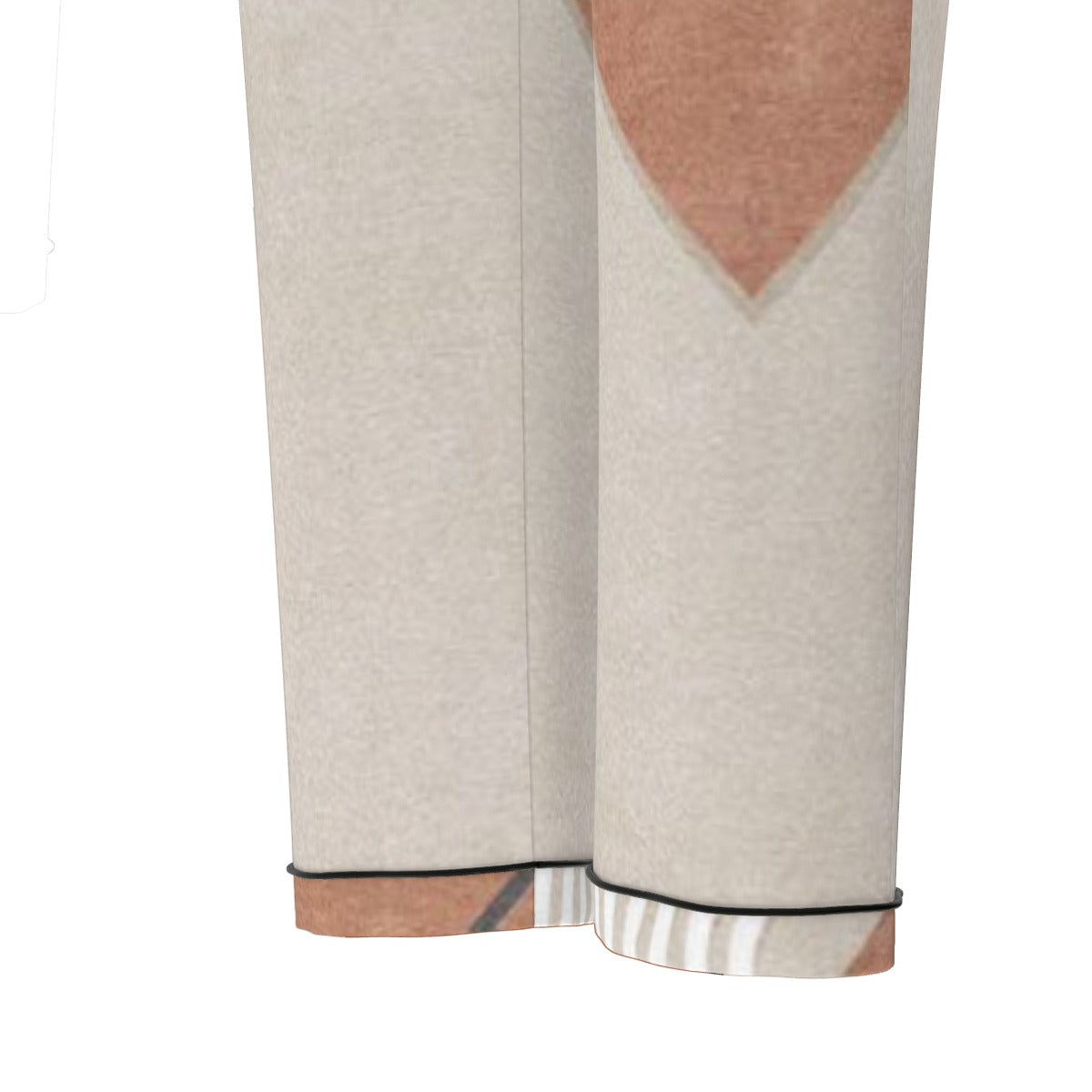 All-Over Print Women's Long Sleeve Pajama Set With Black Contrast Piping