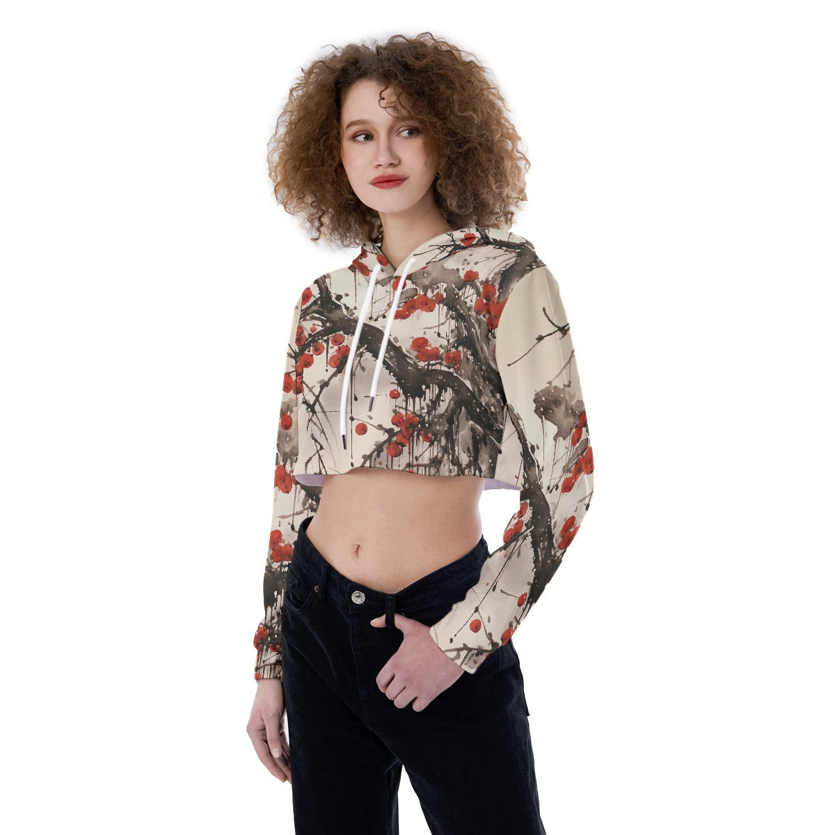 All-Over Print Women's Crop Top Hoodie