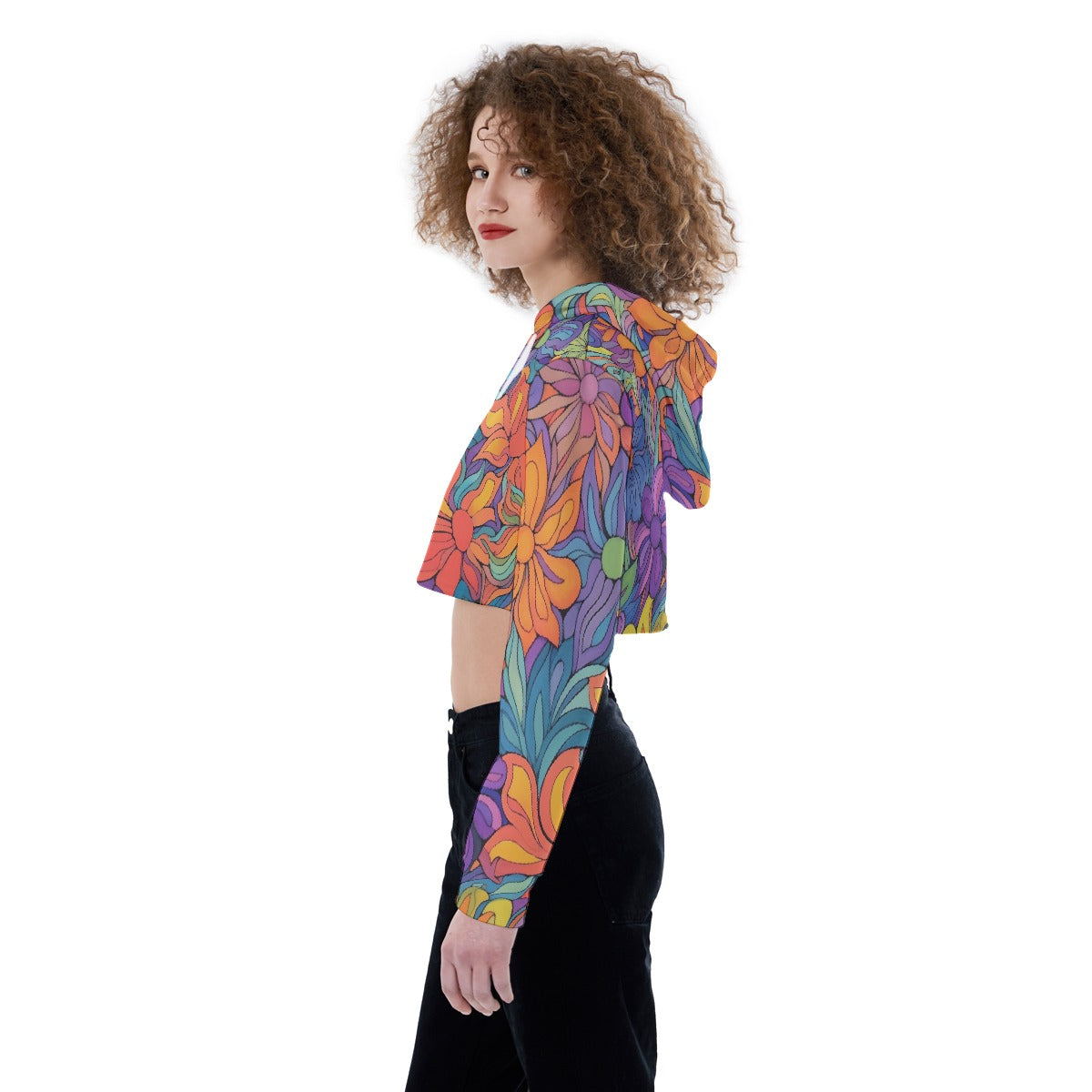 All-Over Print Women's Crop Top Hoodie