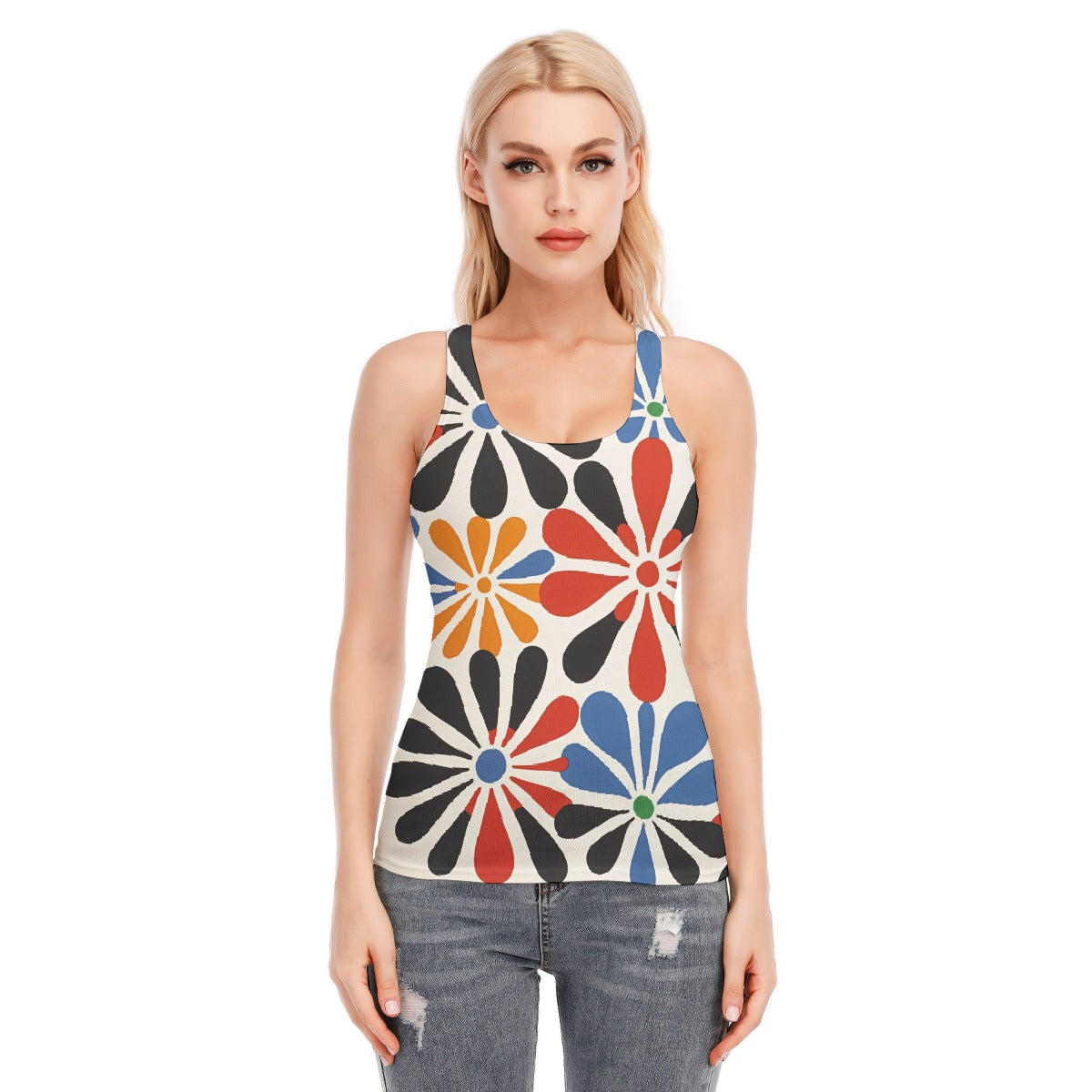 All-Over Print Women's Racer Vest | 190GSM Cotton