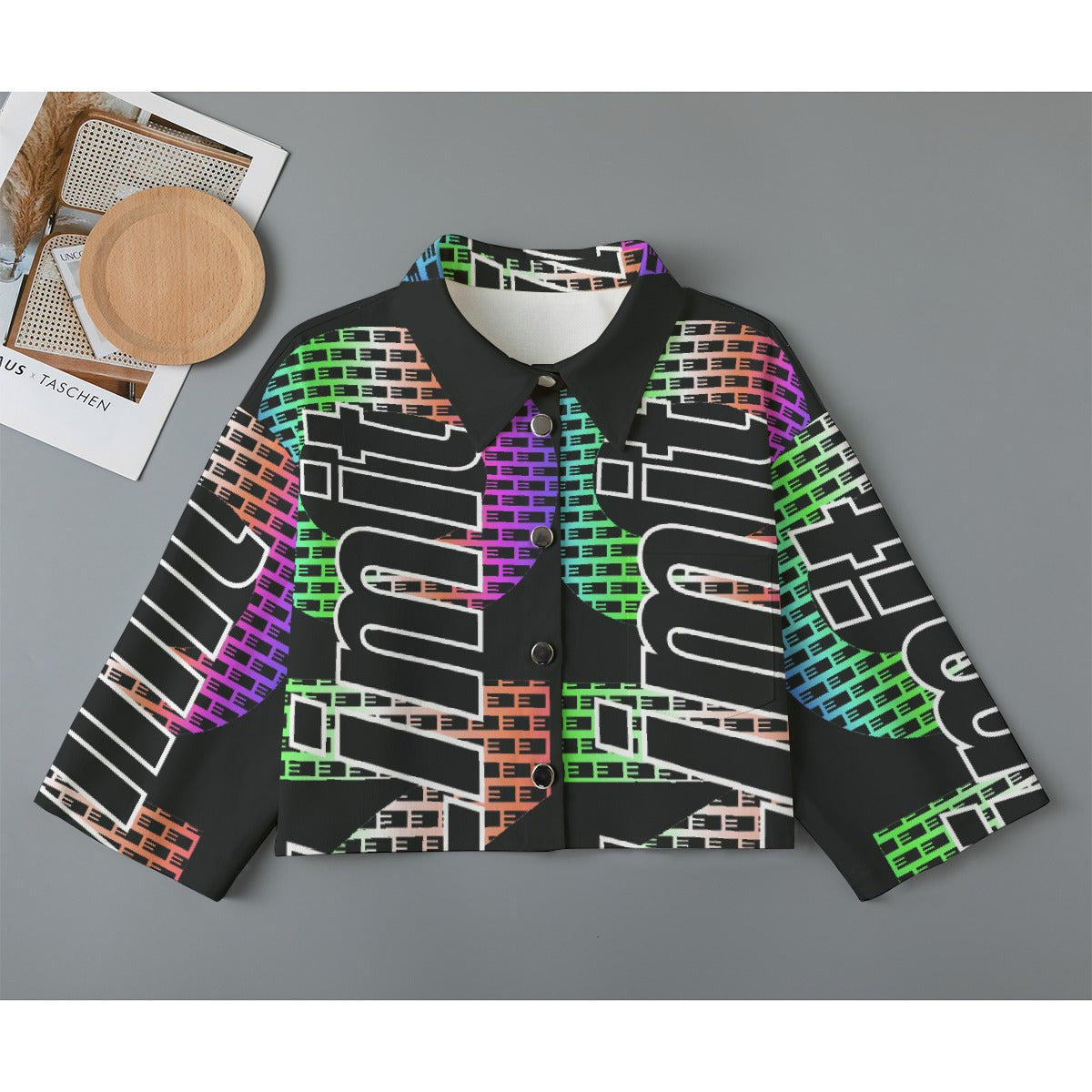 All-Over Print Women's Cropped Jacket | 245GSM Cotton
