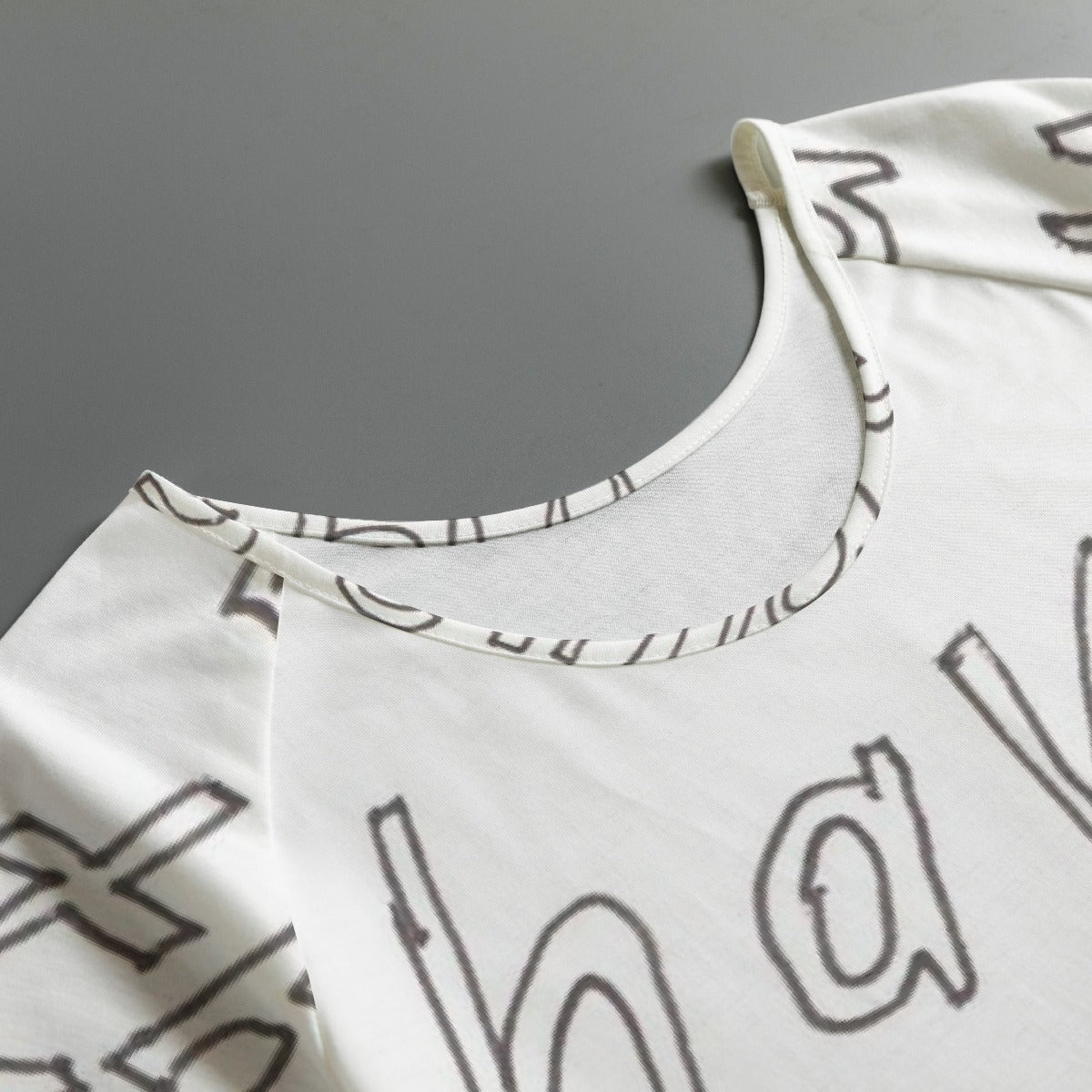 All-Over Print Women's Round Neck T-shirt With Raglan Sleeve