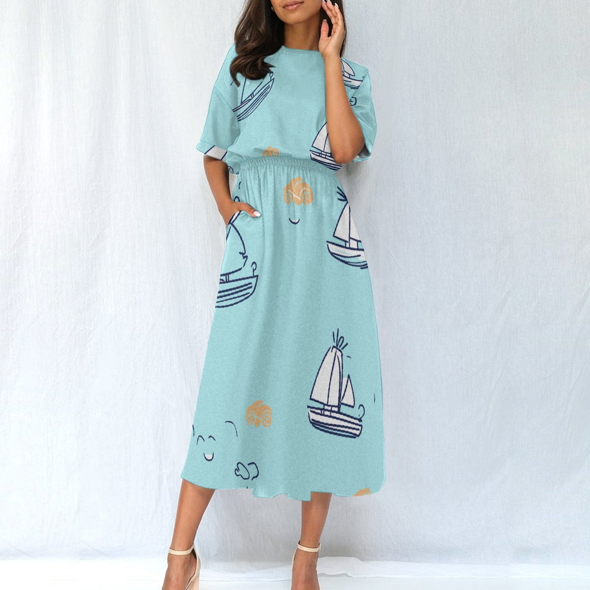 All-Over Print Women's Elastic Waist Dress