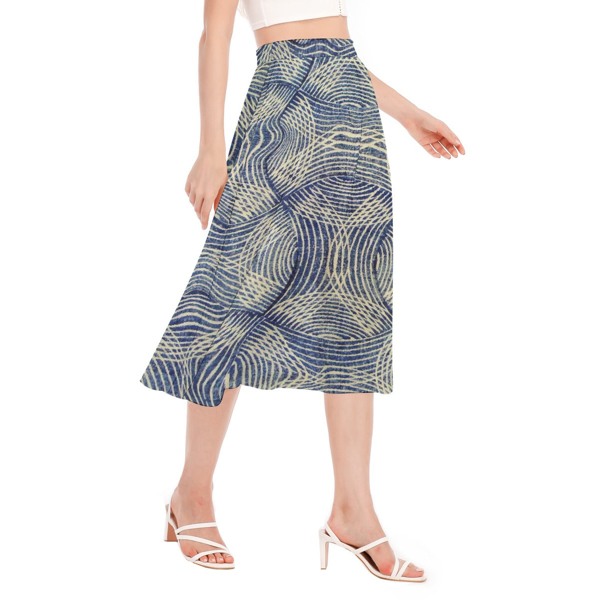 All-Over Print Women's Long Section Chiffon Skirt