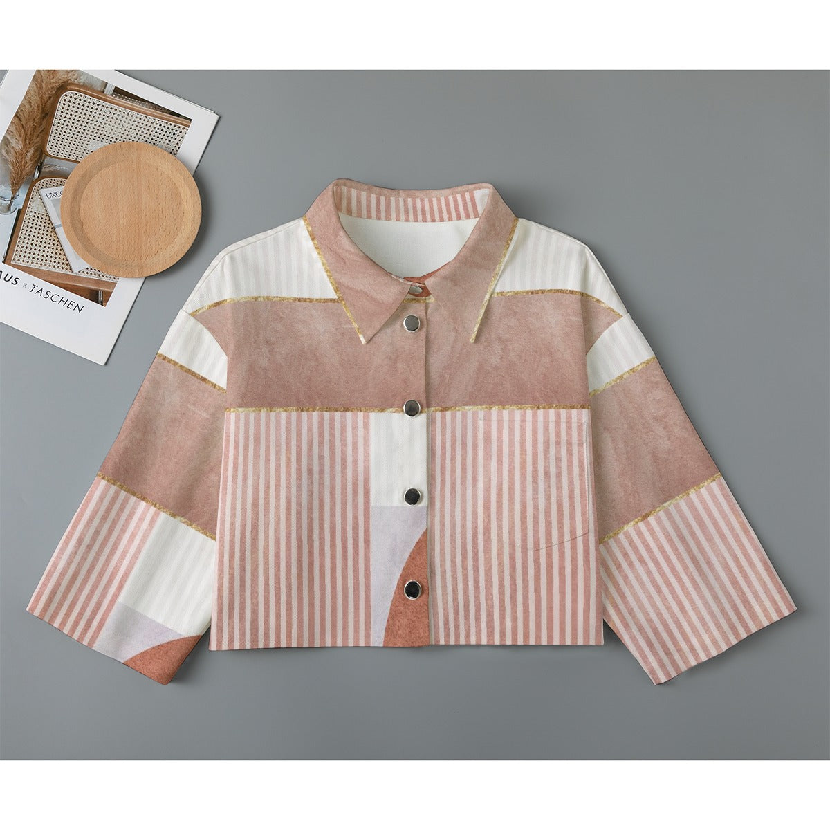 All-Over Print Women's Cropped Jacket | 245GSM Cotton