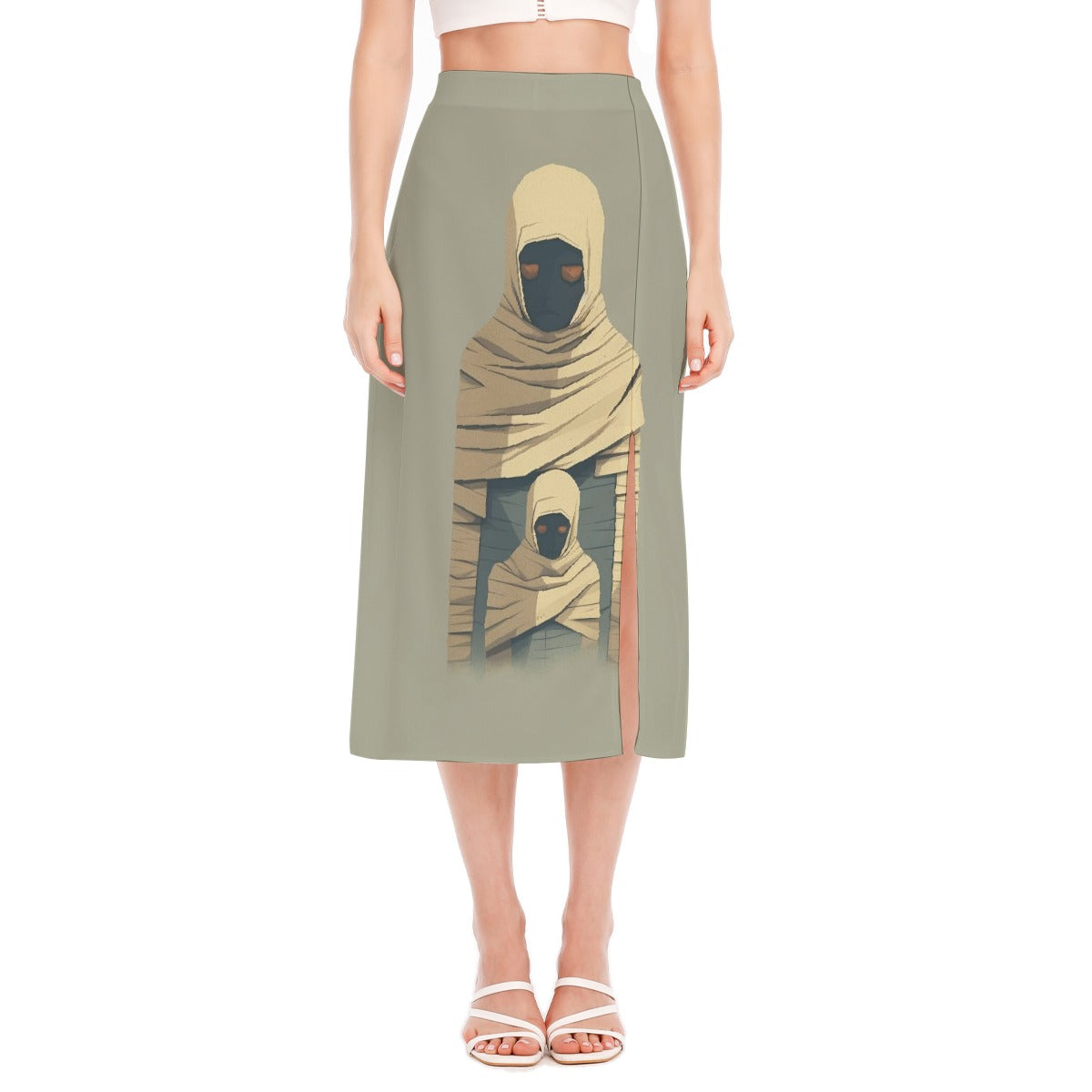 All-Over Print Women's High Slit Long Skirt