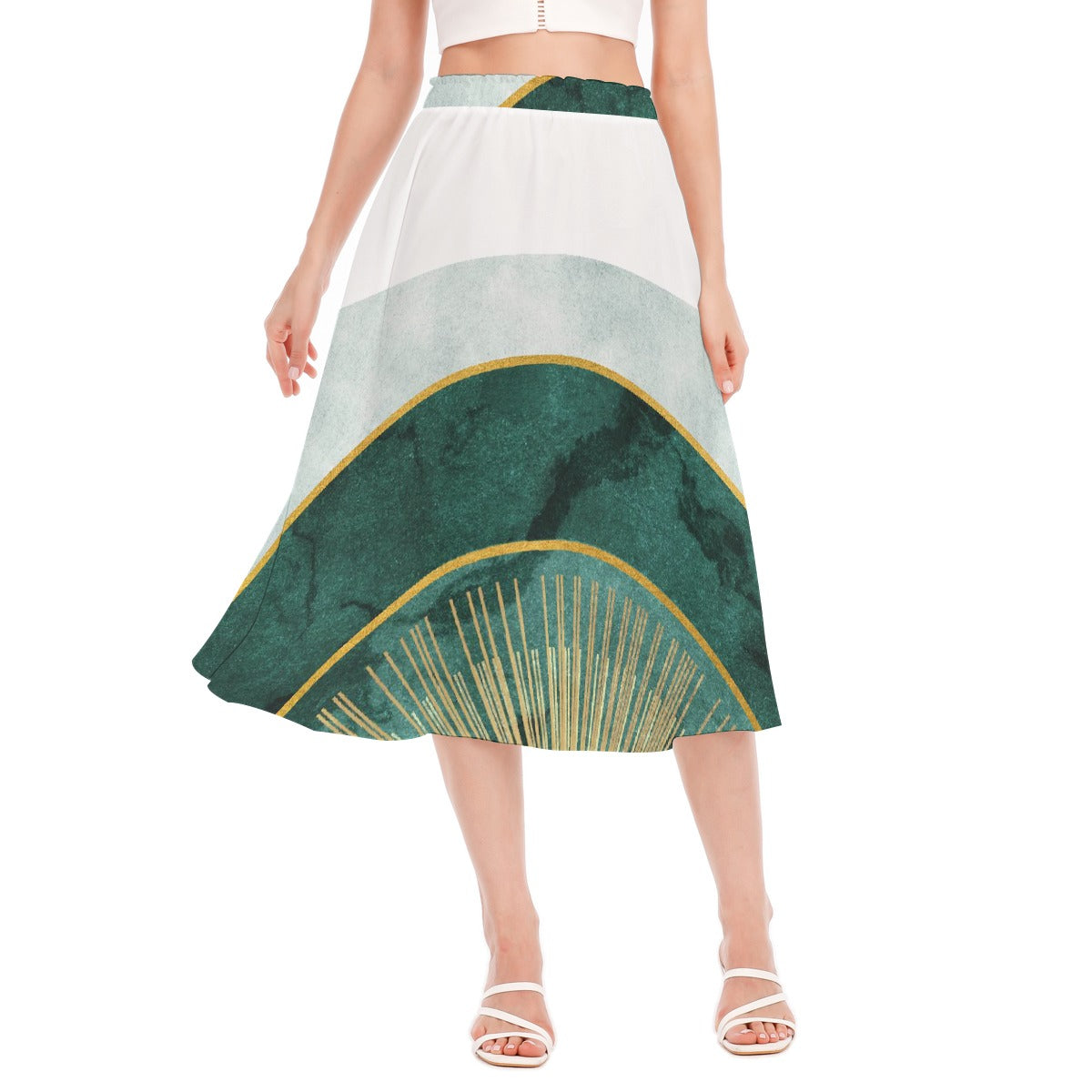 All-Over Print Women's Long Section Chiffon Skirt