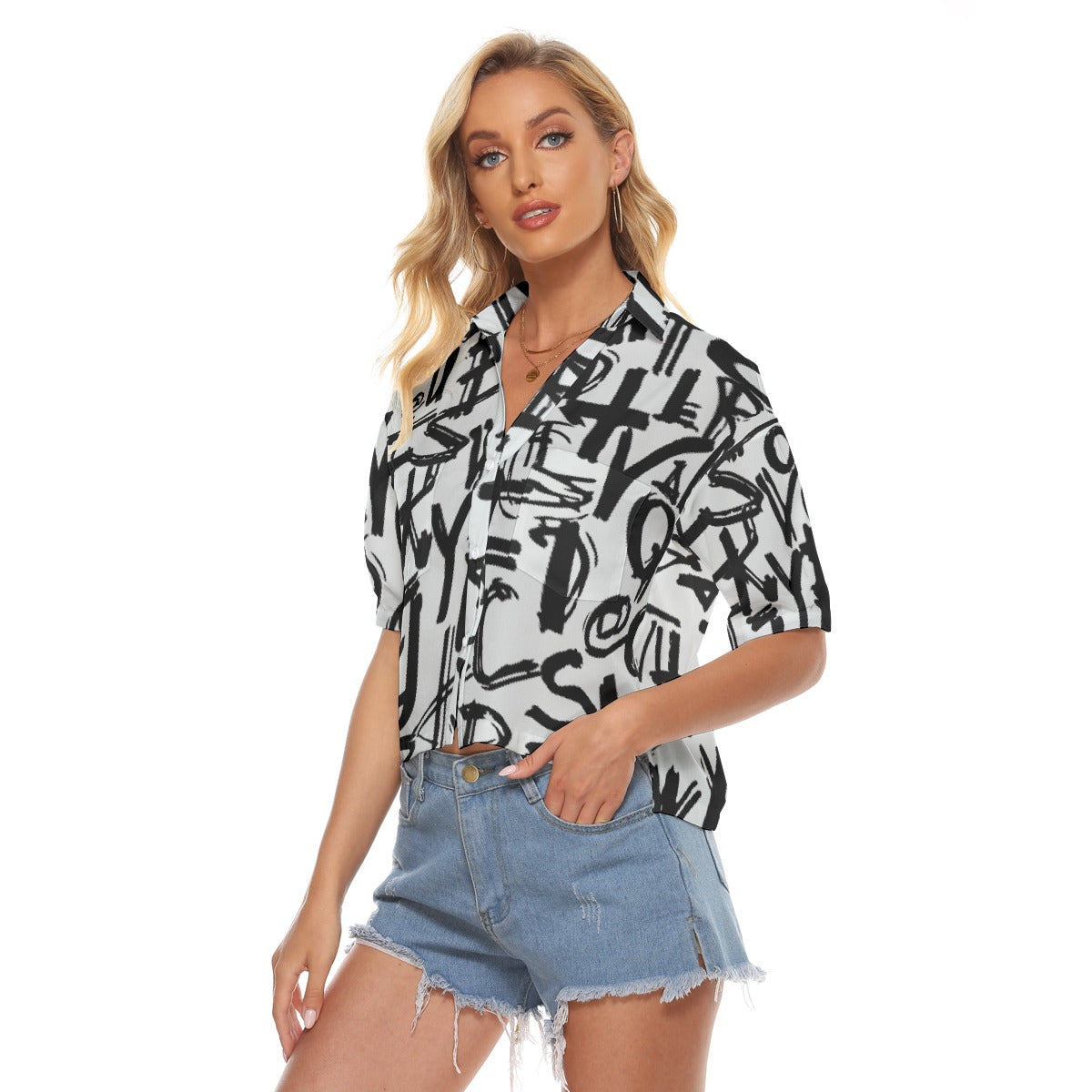 All-Over Print Women's V-neck Shirts