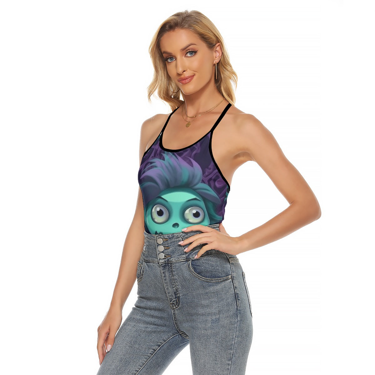 All-Over Print Women's Criss-Cross Open Back Tank Top