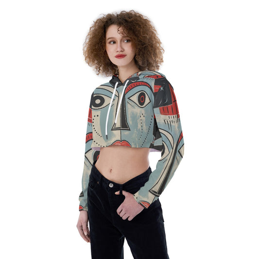 All-Over Print Women's Crop Top Hoodie