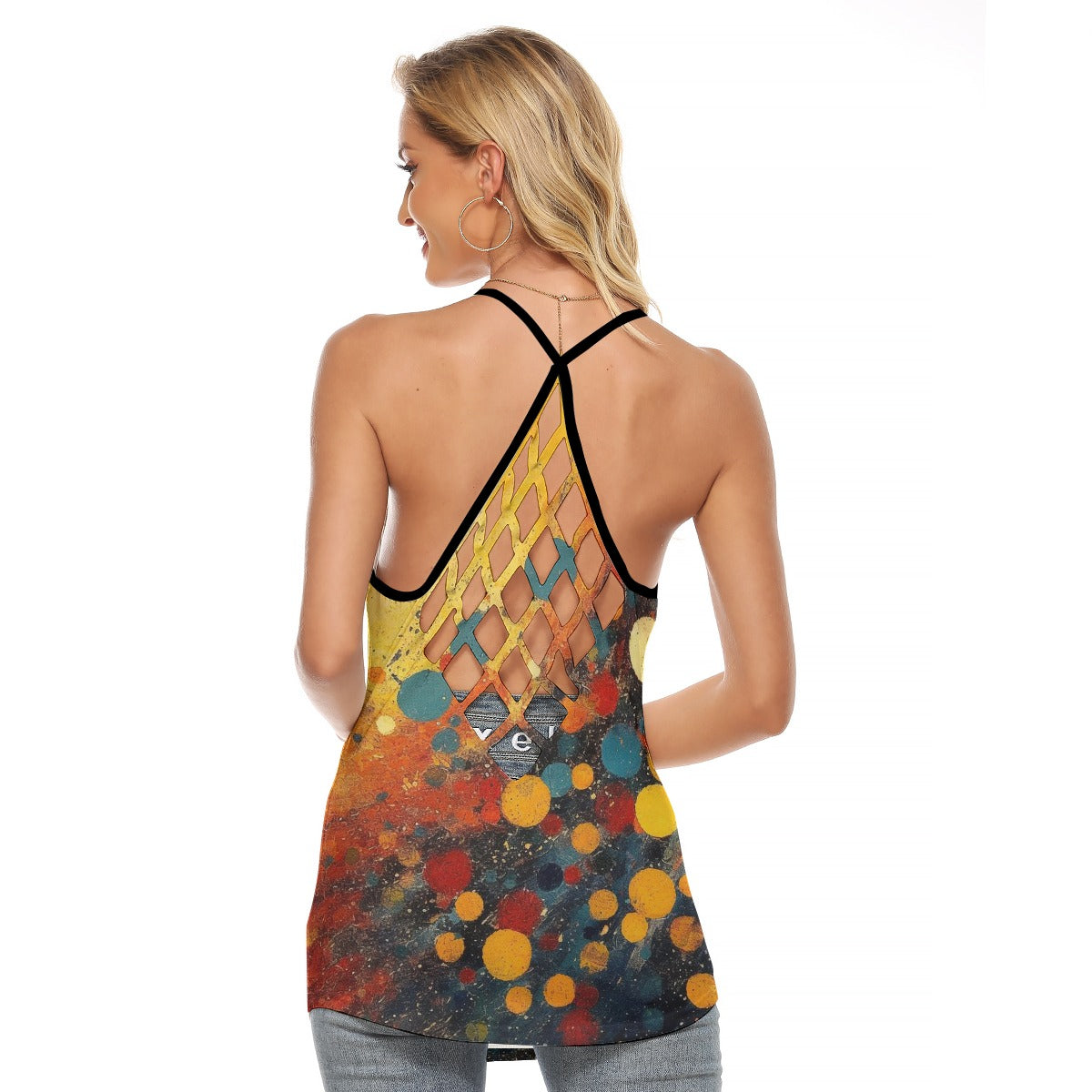 All-Over Print Women's Criss-Cross Open Back Tank Top