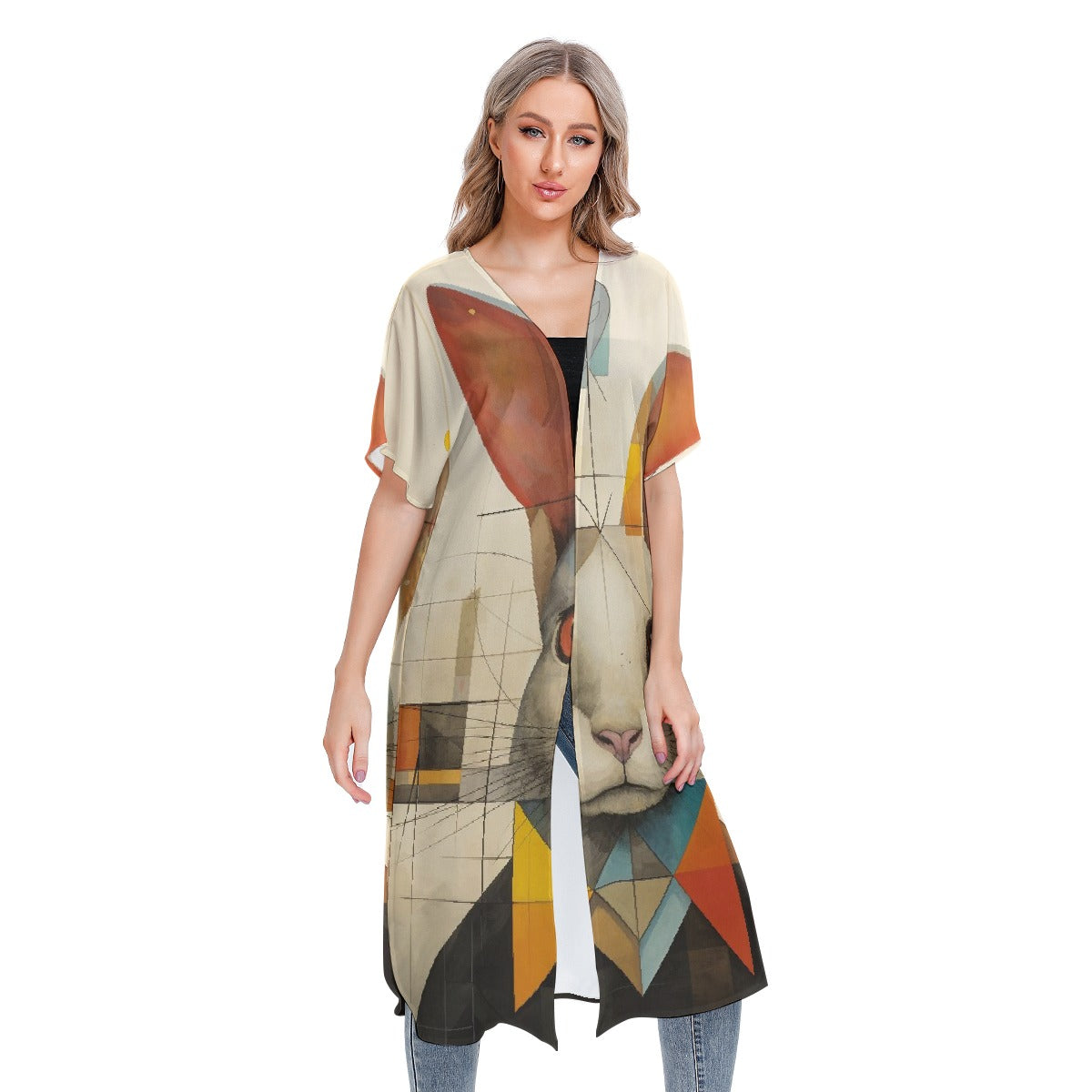 All-Over Print Women's Short Sleeve Cardigan