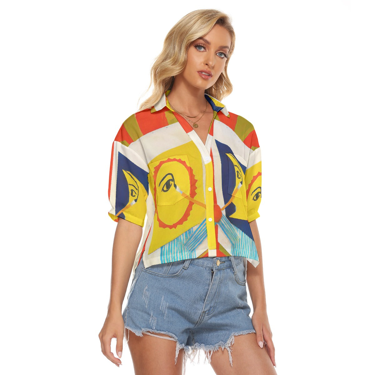All-Over Print Women's V-neck Shirts