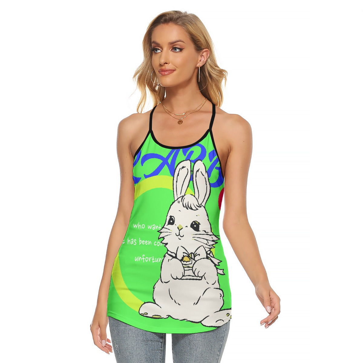 All-Over Print Women's Criss-Cross Open Back Tank Top