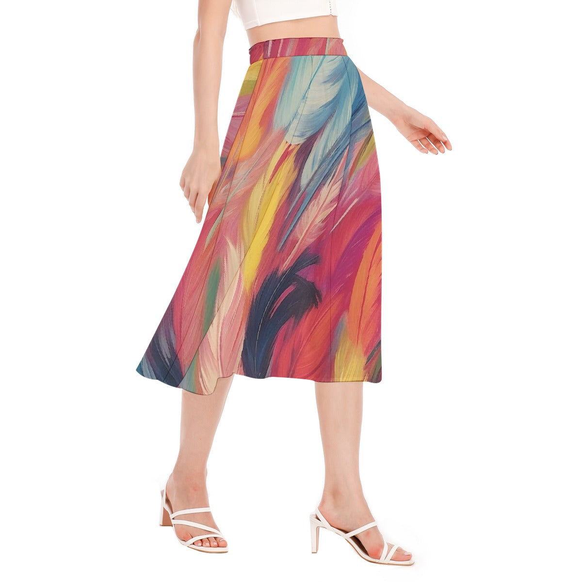 All-Over Print Women's Long Section Chiffon Skirt