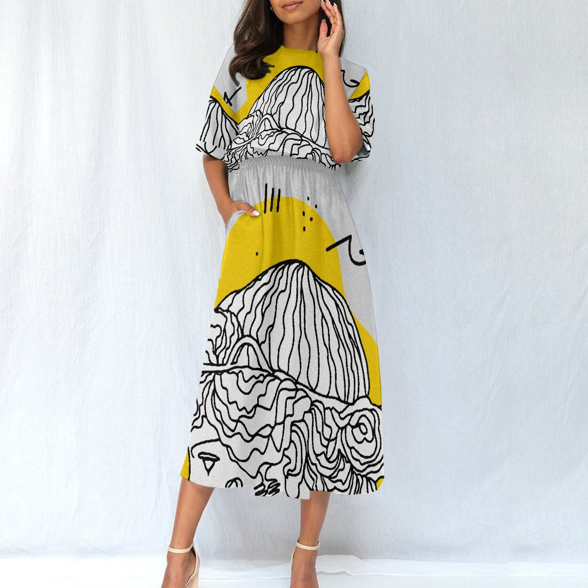 All-Over Print Women's Elastic Waist Dress