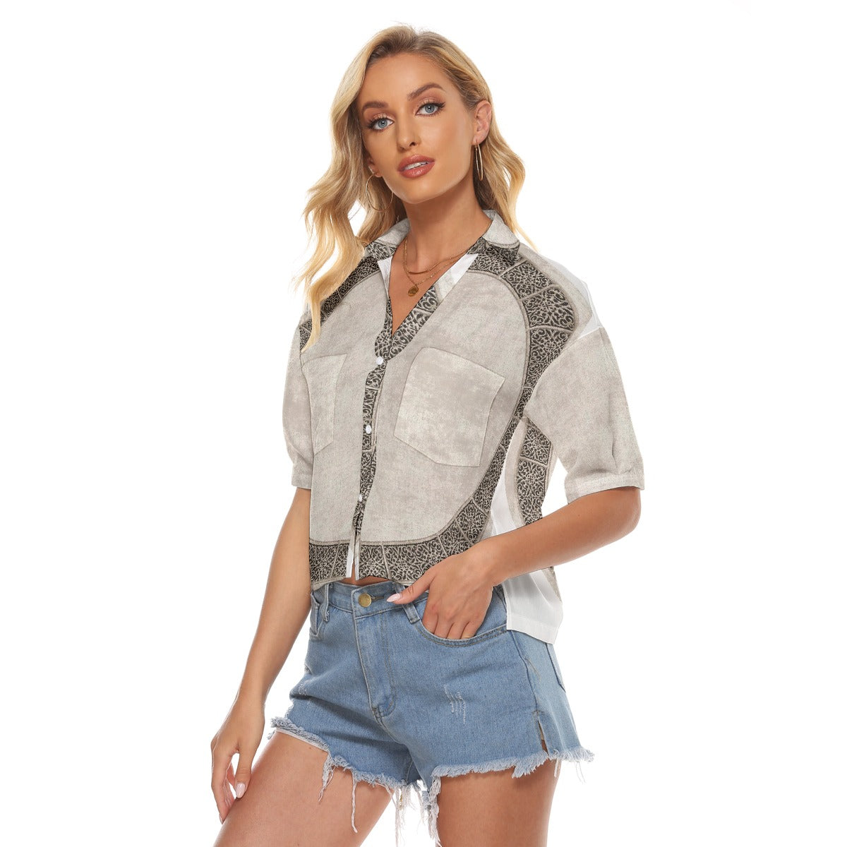 All-Over Print Women's V-neck Shirts