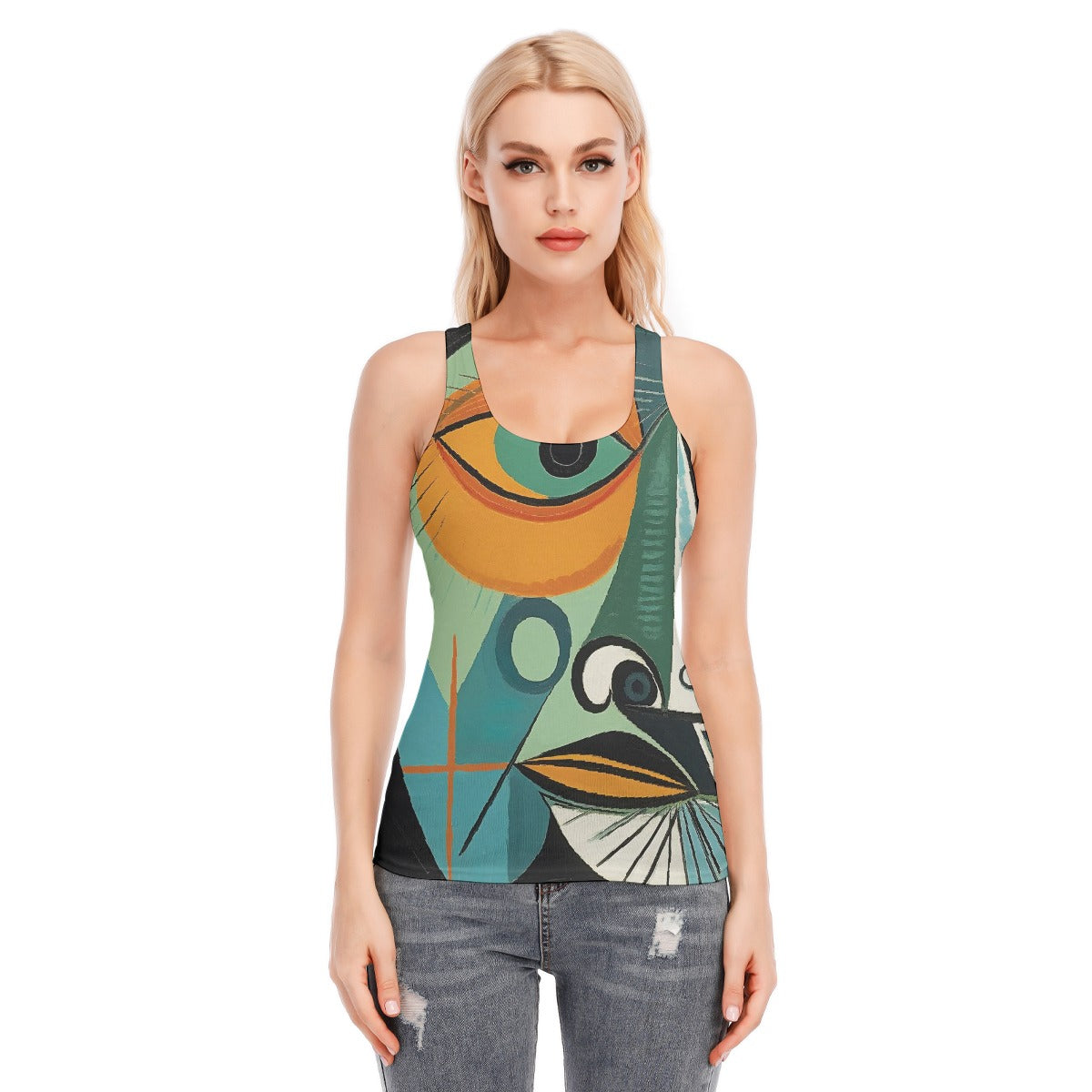 All-Over Print Women's Racer Vest | 190GSM Cotton