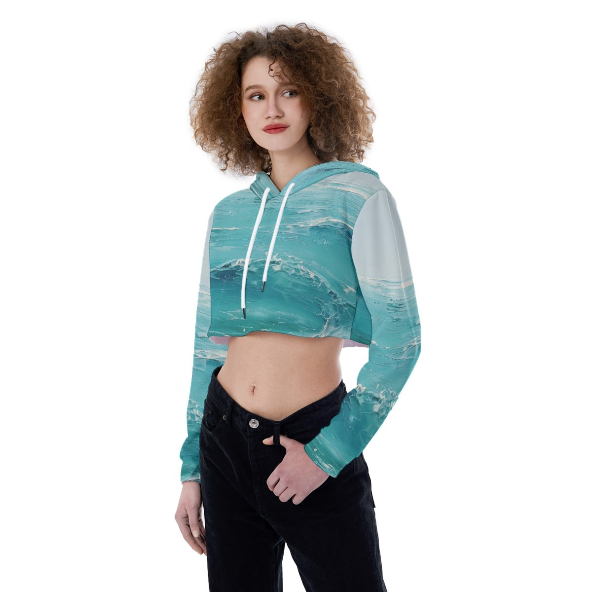 All-Over Print Women's Crop Top Hoodie