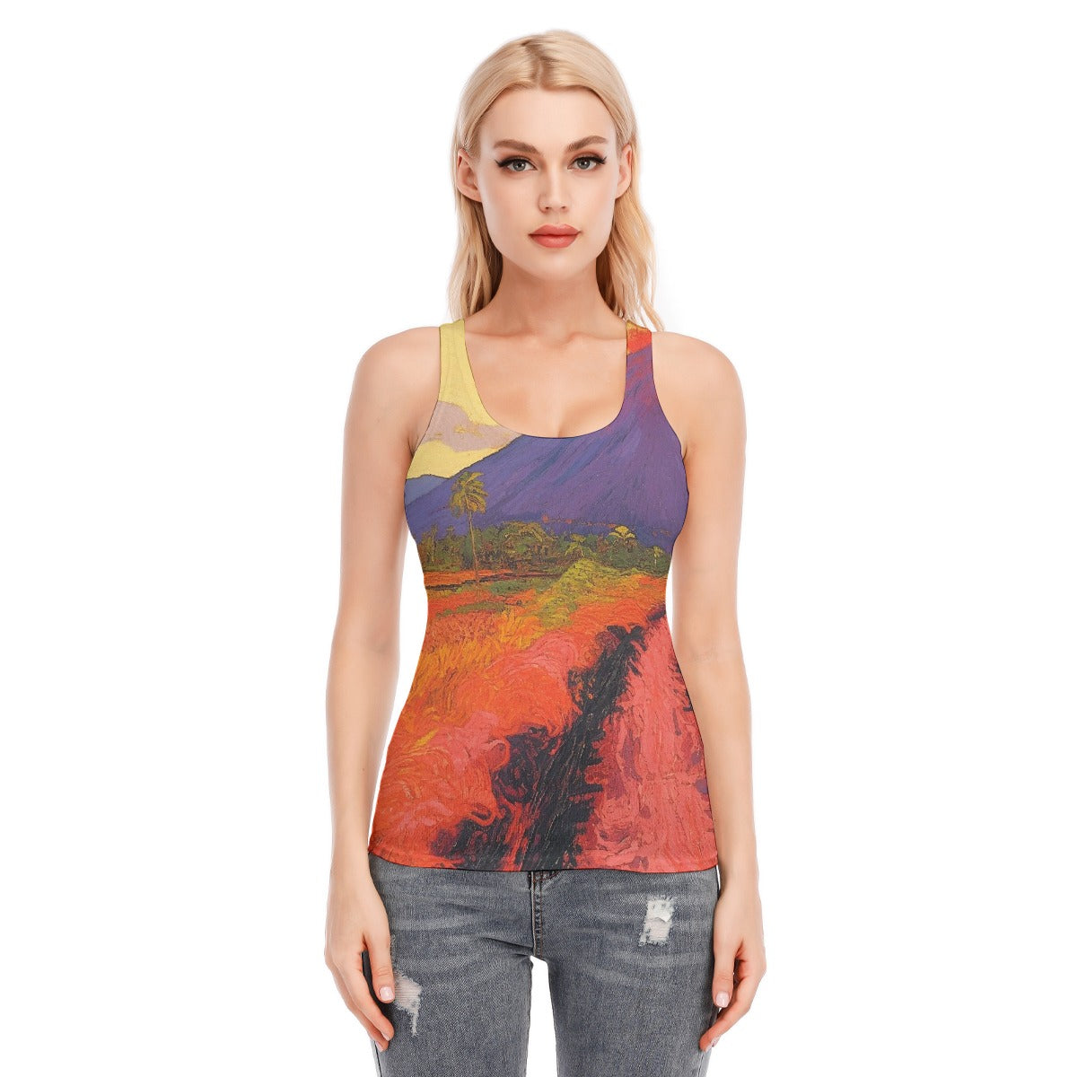 All-Over Print Women's Racer Vest | 190GSM Cotton