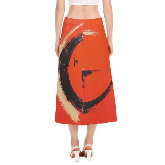 All-Over Print Women's High Slit Long Skirt