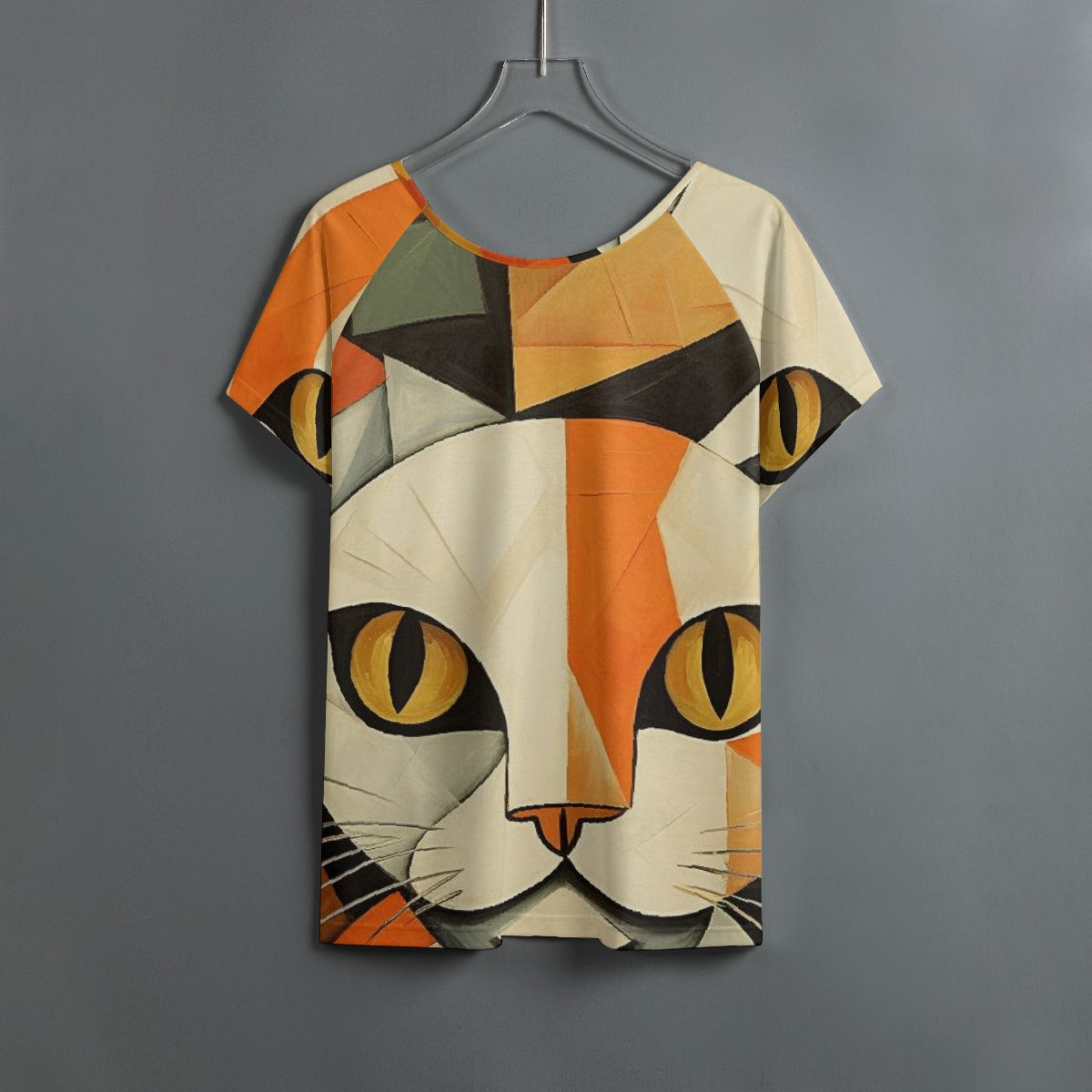 All-Over Print Women's Round Neck T-shirt With Raglan Sleeve