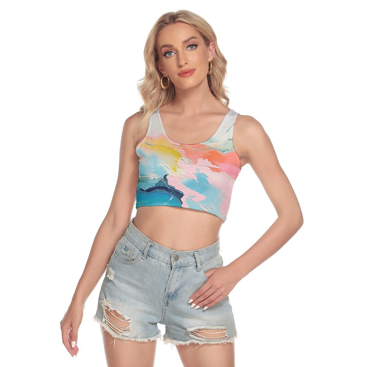All-Over Print Women's Sport Crop Tank Top