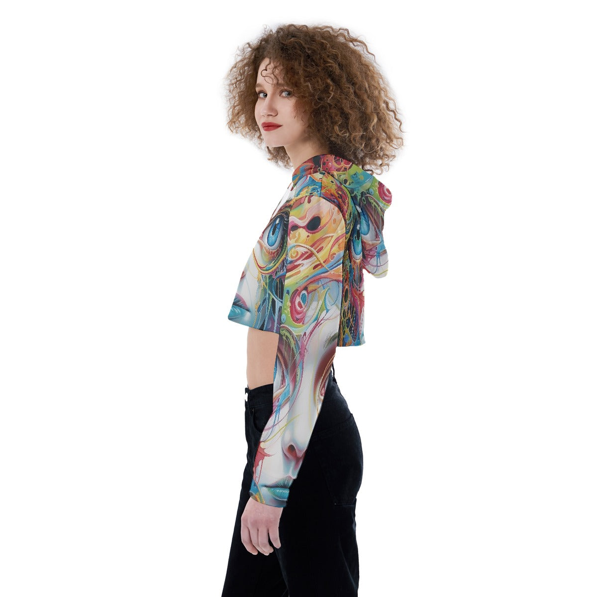 All-Over Print Women's Crop Top Hoodie