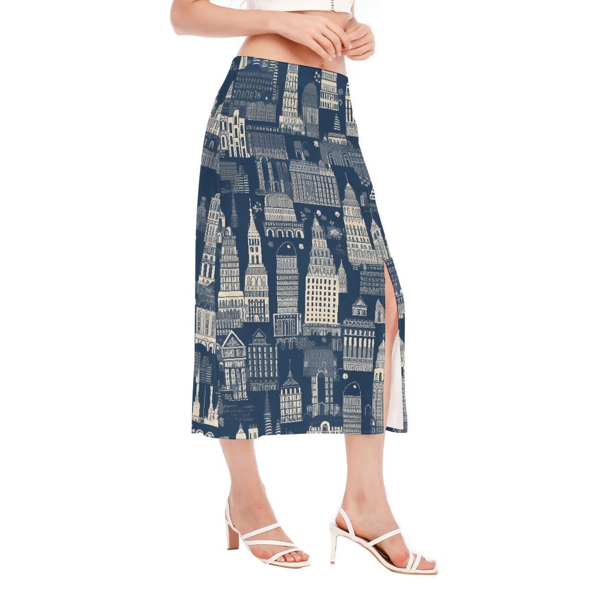 All-Over Print Women's High Slit Long Skirt