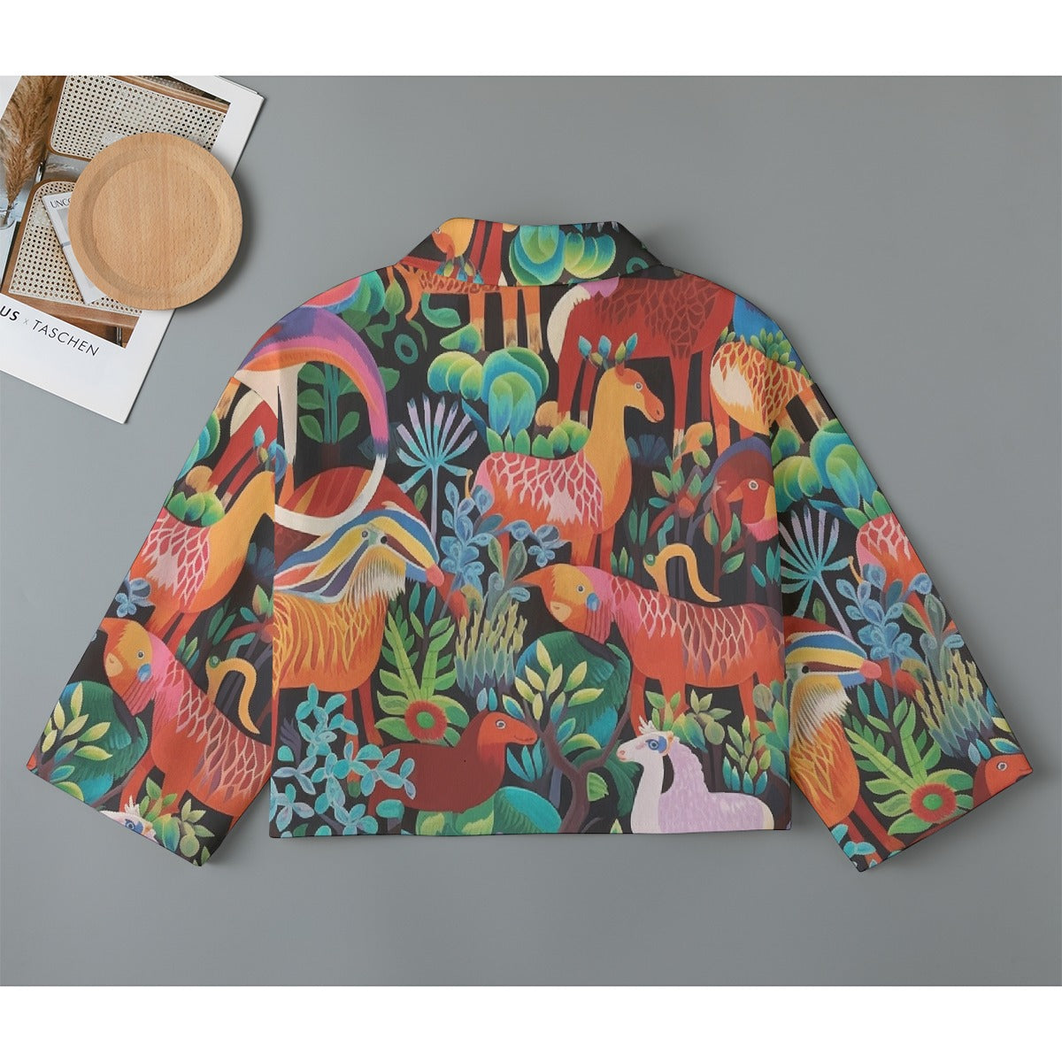 All-Over Print Women's Cropped Jacket | 245GSM Cotton