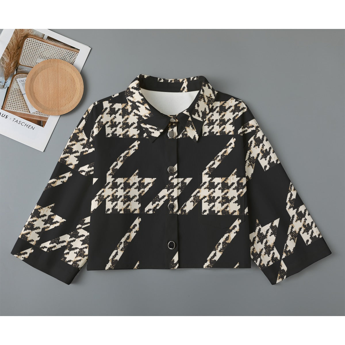 All-Over Print Women's Cropped Jacket | 245GSM Cotton