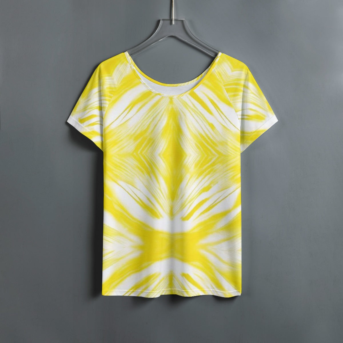 All-Over Print Women's Round Neck T-shirt With Raglan Sleeve