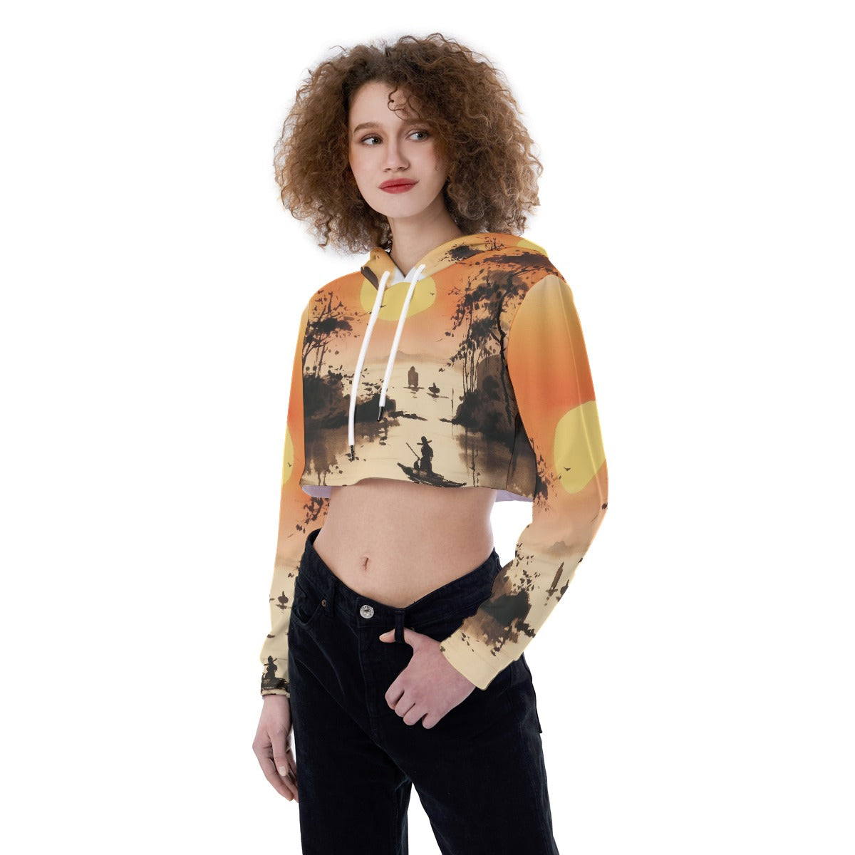 All-Over Print Women's Crop Top Hoodie