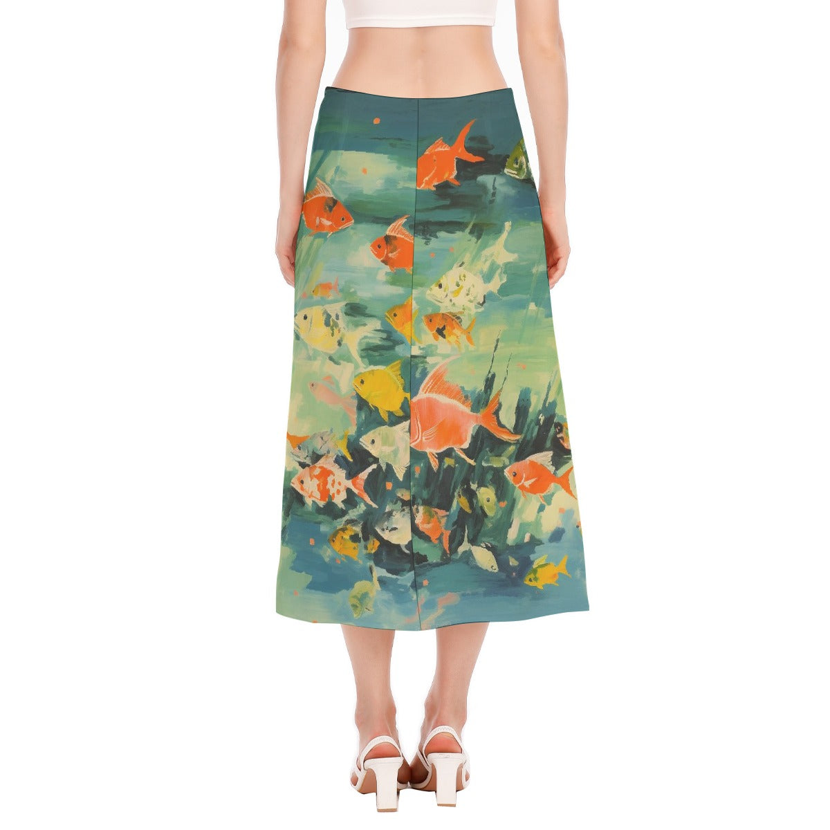 All-Over Print Women's High Slit Long Skirt
