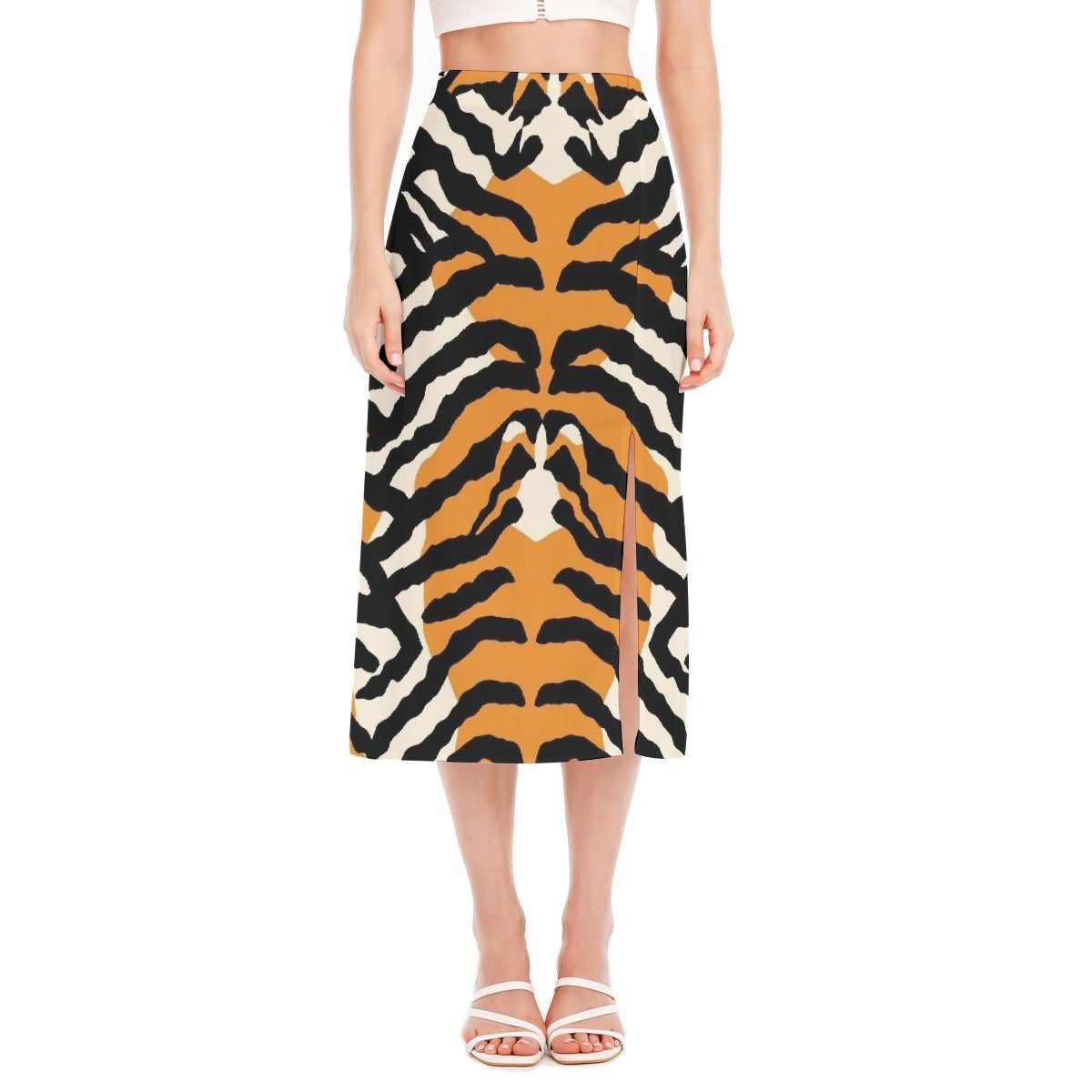 All-Over Print Women's High Slit Long Skirt