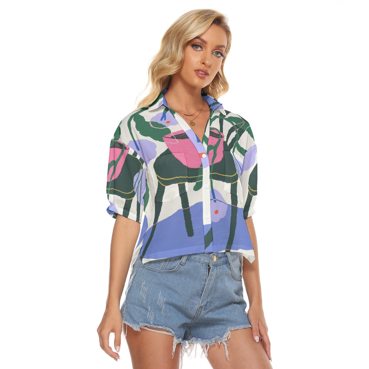 All-Over Print Women's V-neck Shirts