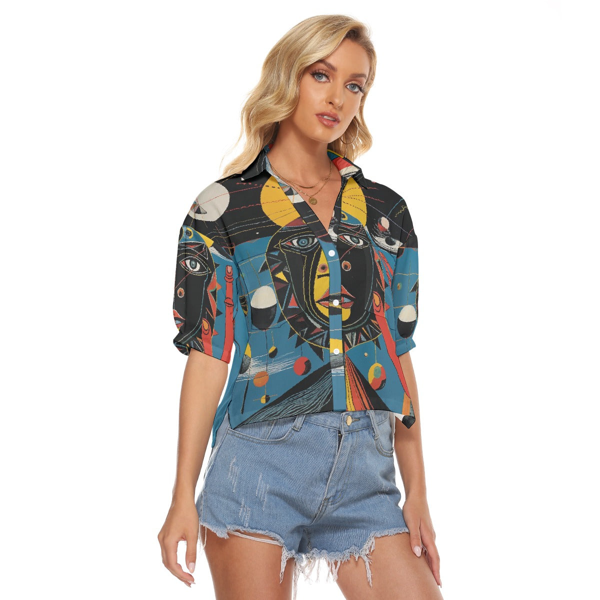 All-Over Print Women's V-neck Shirts