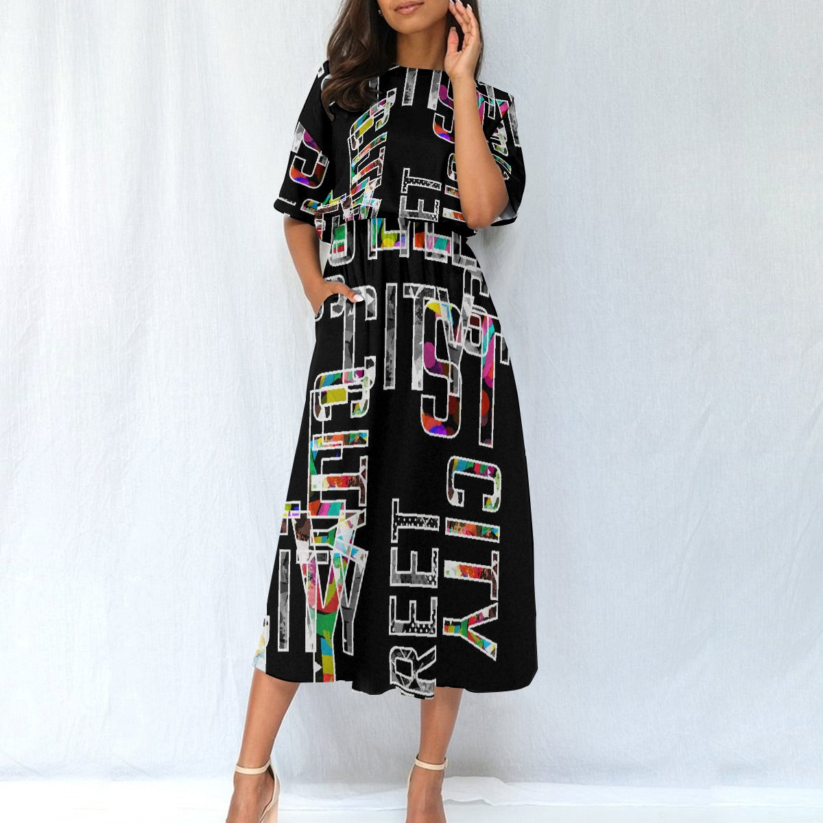 All-Over Print Women's Elastic Waist Dress