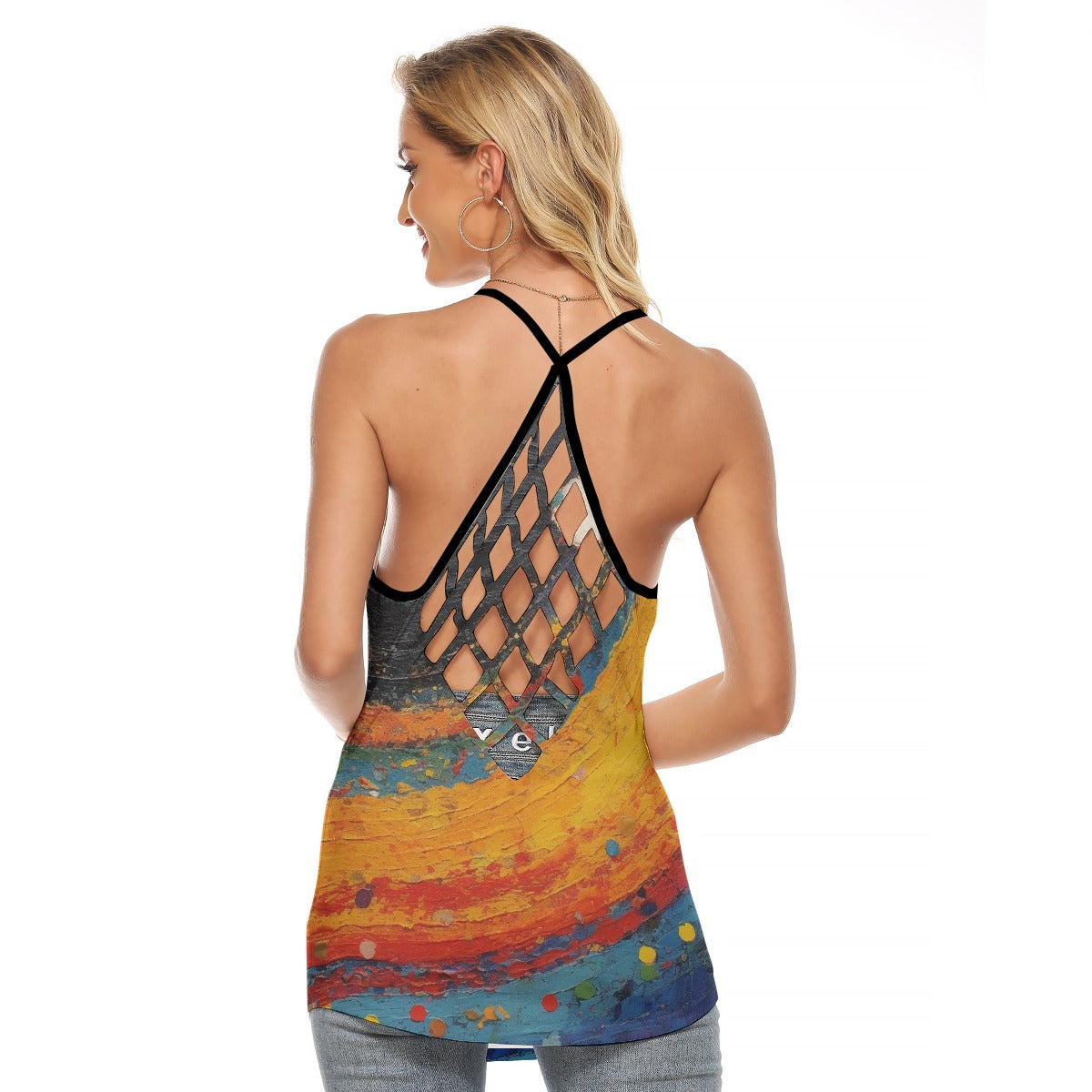All-Over Print Women's Criss-Cross Open Back Tank Top