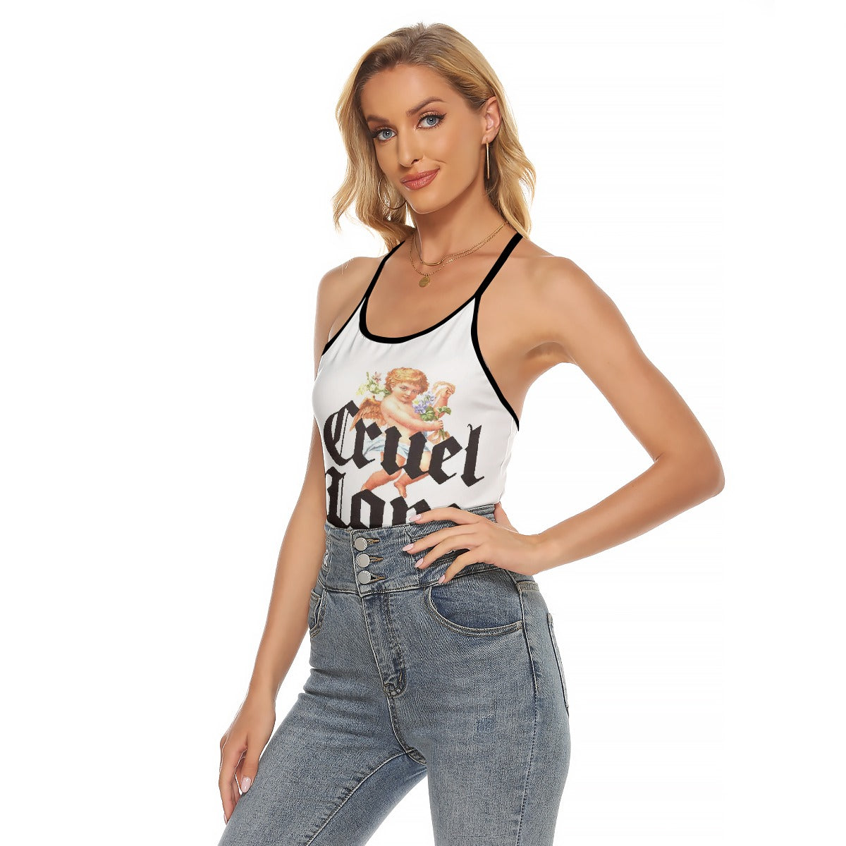 All-Over Print Women's Criss-Cross Open Back Tank Top