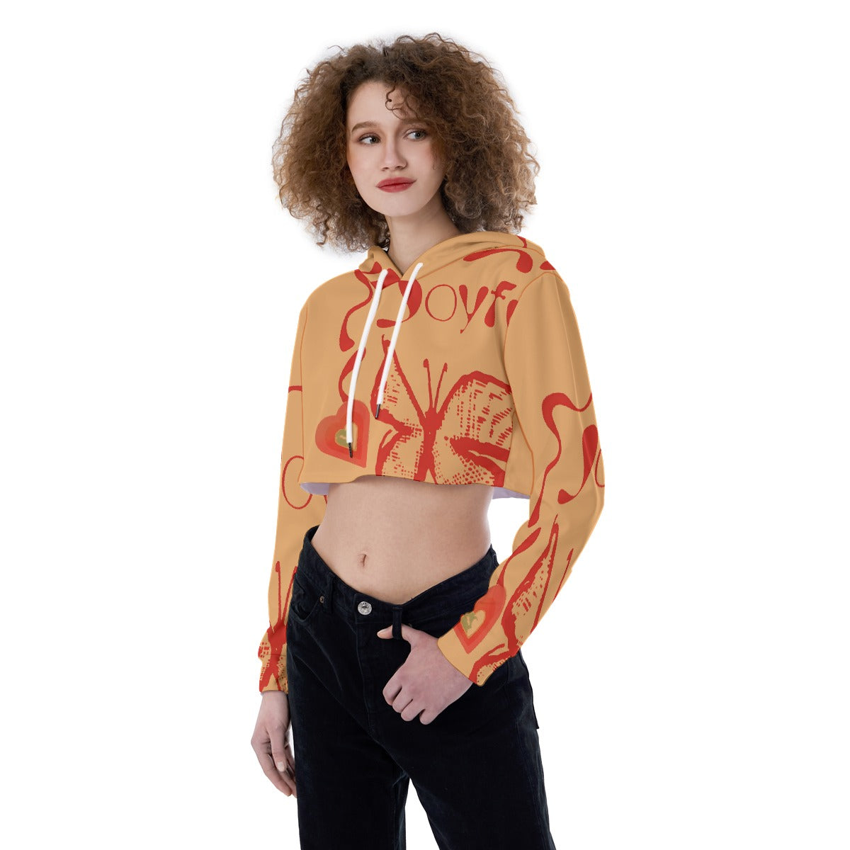 All-Over Print Women's Crop Top Hoodie